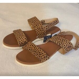 Universal Thread Natalie Leopard Print Sandals Brown Animal Print Size 11 NEW